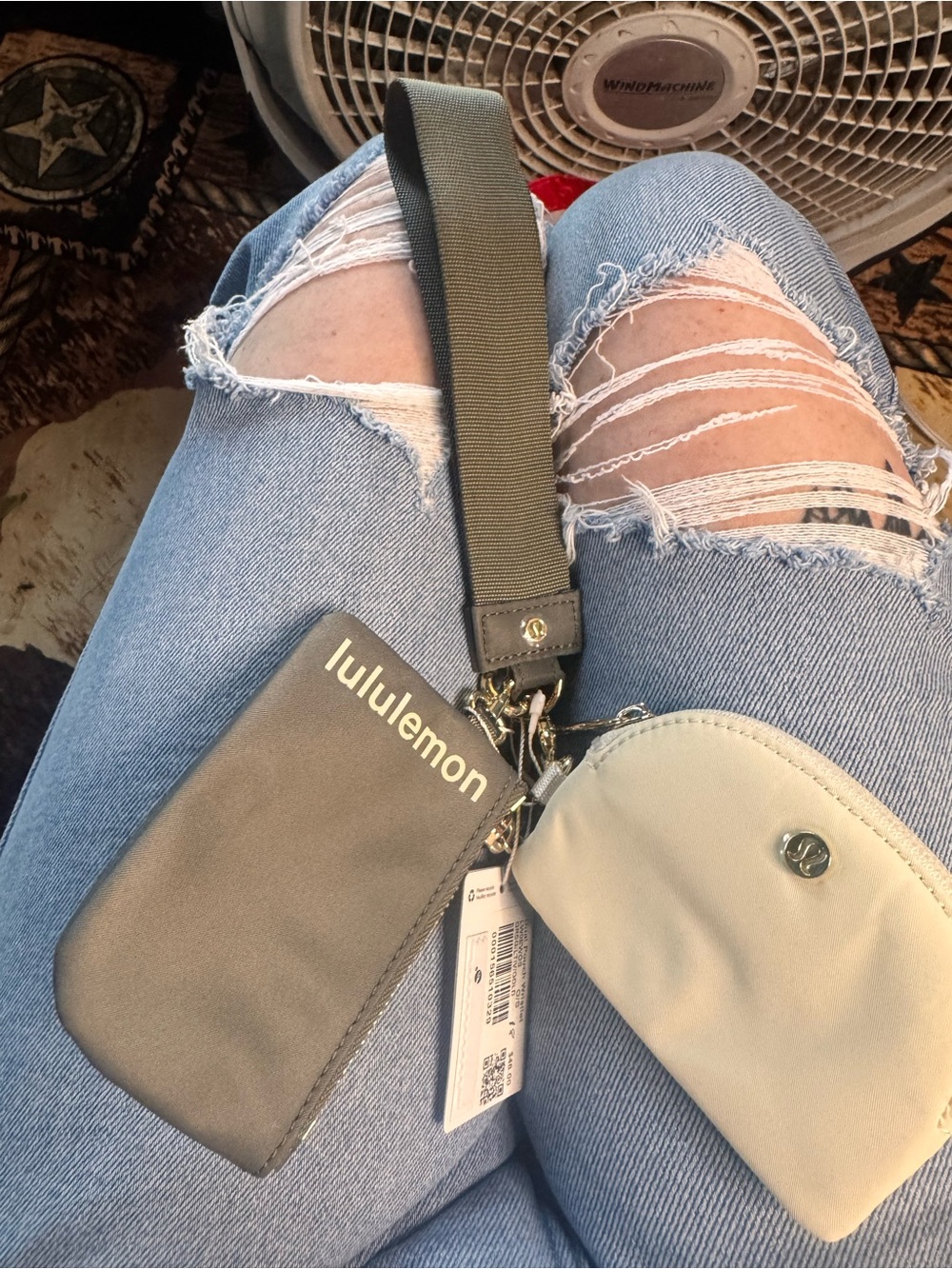 lululemon athletica green/Gray Dual Pouch Wristlet - Casual Crossbody Accessory